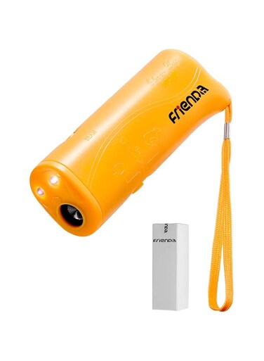 Frienda LED Ultrasonic Dog Trainer Device 3 in 1 Stop Barking Stop Bark Handheld Dog Training Device (Yellow)