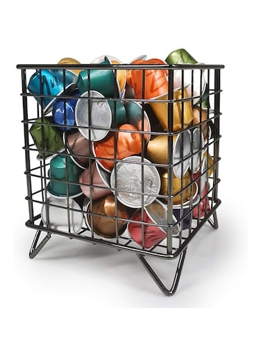 Aputue Espresso Storage Basket, Durable Rust Resistant Espresso Storage Basket, Large Capacity Coffee Pod Holder Mug, Coffee Pods Organizer Ideal for Storing Coffee Pods, Tea Bags and Sugar Packets