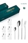24-Piece Stainless Steel Cutlery Set Kitchen Utensil Set Western Tableware Suitable For Home Kitchen Restaurant Hotel Party Dining Picnic Dining Exquisite Packaging Gift Silver