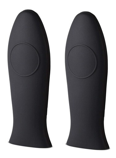 Non-Slip Silicone Hot Handle Holder Pot Iron Grip Sleeve Cover for Kitchen Home,Black