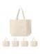 BITUSIC 5Pcs Cotton Canvas Tote Bags, Reusable Grocery Shopping Cotton Bag Cloth Bag, Canvas Bag with Handles and Bottom, natural color, Natural Color