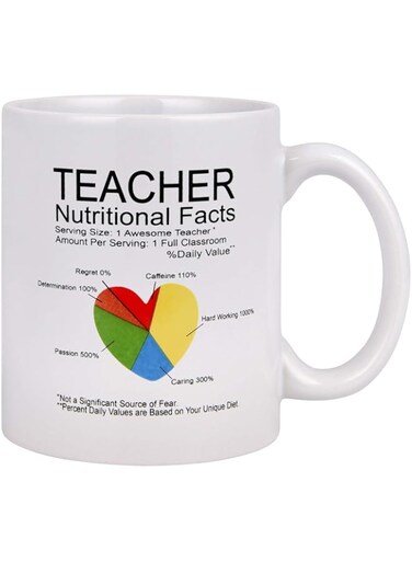 NFGNNDFSGG PALAMEILASWFG FYSSHUO Sunmner Coffee Mug Teacher Nutritional Facts Teacher Appreciation Gift Coffee Mug Tea Cup Appreciation Gifts for Women Teacher Funny Coffee Mug.