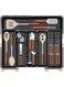 Silverware Drawer Organizer, Large Capacity Expandable Utensil Tray for Kitchen, BPA Free Flatware and Cutlery Holder, Adjustable Plastic Storage for Spoons Forks Knives, Large Sleek Black Design