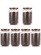 Edtech 6 Pcs Glass Storage Container with Lid, Airtight Glass Jars, Farmhouse Tea Canister, Irregularity Texture Glass Candy Cookies Coffee Canister Jar Bath salt Container (500ml)