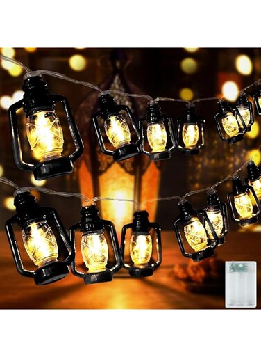 Pomefar Ramadan Decorations Lights, Ramadan Hanging Lights for Indoor Outdoor Patio Garden Home Wedding Party Decor(Black)