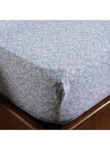 Home Mere Floral Fitted Sheet 120x200+33cm - Blue