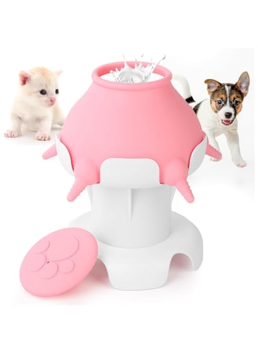 Parlberd Puppy Feeder for Multiple Puppies, Silicone Milk Feeder with 4 Nipples, Nursing Station Feeders for Multiple Puppies Kittens, Nursing Bubble Milk Feeder for Cat Puppy Kitten Dog(300ml)