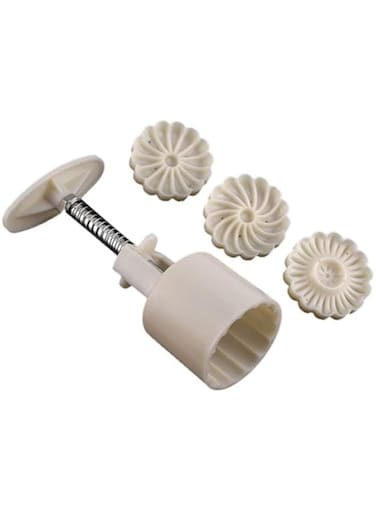 Dubai Gallery Round Shape Mooncake Cutter Mould White