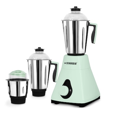 STARGOLD 3-IN-1 Mixer Grinder 800W Powerful Copper Motor with Stainless Steel Jars and Blade, Perfect for Making Smoothies, Milkshakes, Grinding Nuts, Spices, 3 Jars with 3 Speed Control