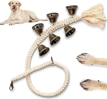 SYOSI Puppy Hanging Doorbell, Puppy Toilet Training Doorbell, Adjustable Hanging Dog Doorbell, Dog Resistant Dog Bell for Toilet Training, Pet Supplies, Bells for Dogs to Outdoor (1 Pack)