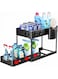 Under Sink Organizer and Storage,2Tier steel pull out Sliding drawer under kitchen sink bathroom cabinets organizer stackable nonslip rack for laundry countertops space saving design baskets (black)