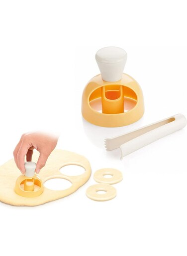 Plastic Donut Cutter &amp; Dipping Plier Set - Lightweight Baking Tool for DIY Homemade Doughnuts, Biscuits, Kids' Kitchen Fun