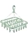 MARGOUN Clothes Drying Hanger with 32 Clips and Drip Foldable Hanging Rack (Light Green)