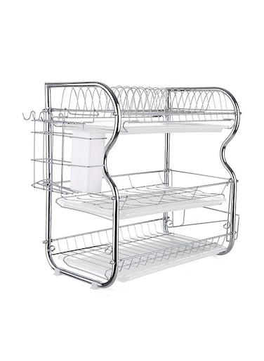 3 Layer Dish Rack Silver