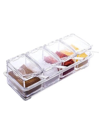 Set of 4 Home Spice Container Jars - Keep Your Kitchen Organized with These 10x4x3-inch Spice Jars - Perfect for Storing a Variety of Spices and Herbs