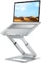 tounee Laptop Stand for Desk Adjustable Height, Telescopic Computer Stand with Pull Out Design Ergonomic Laptop Riser Fits All Laptops 10-17" (Silver)
