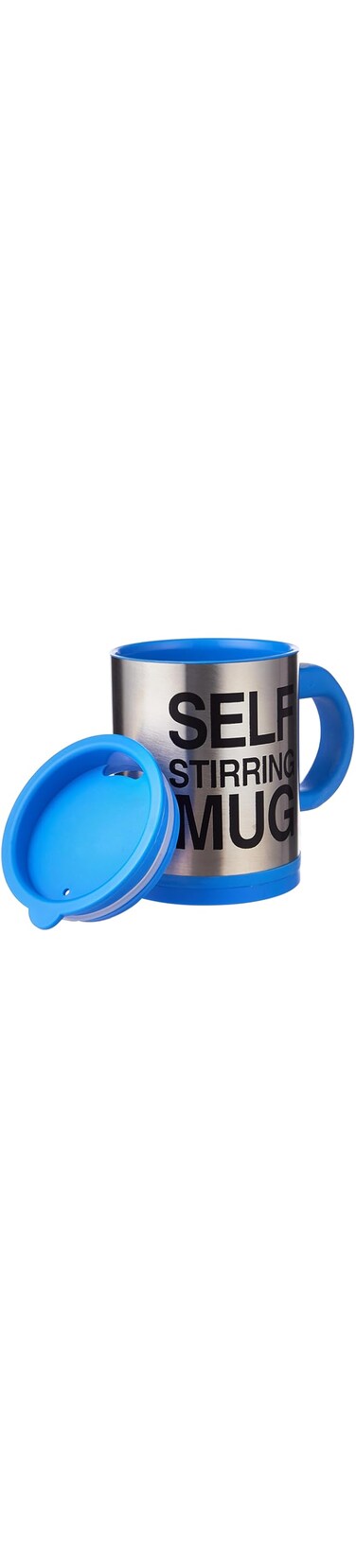 ECVV Self Stirring Mug- Reusable Auto Mixing Cup with Travel Lid for Protein Mix, Bulletproof Coffee, Chocolate Milk, Hot Cocoa (BLUE)