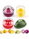 LOLUZ Silicone Fruit and Vegetable Shaped Savers,Avocado, Onion, Tomato, and Lemon Keeper,Vegetable and Fruit Storage Containers for Fridge, BPA Free Food Saver(4 pieces)