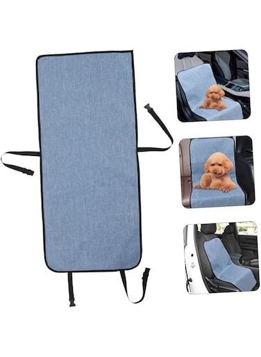 Azonee Pet Car Front Seat Protector Mat, Waterproof Car Pad &amp; Seat Cover, Durable and Easy to Clean Car Seat Protectors for Dogs and Cats (Blue)