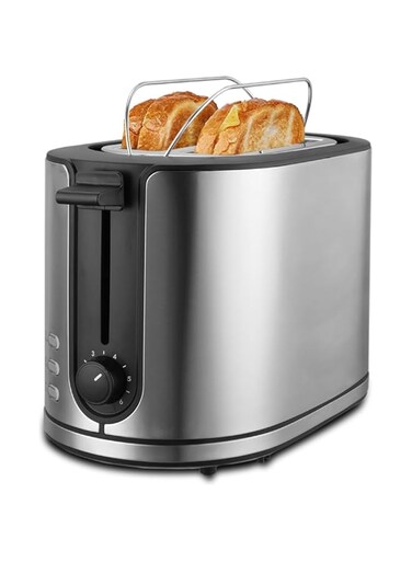 AFRA Electric Breakfast Toaster, 950W, 2 Slots, Removable Crumb Tray, Stainless Steel Finish, G-Mark, ESMA, RoHS, CB, AF-120900TOSS, 2 years warranty
