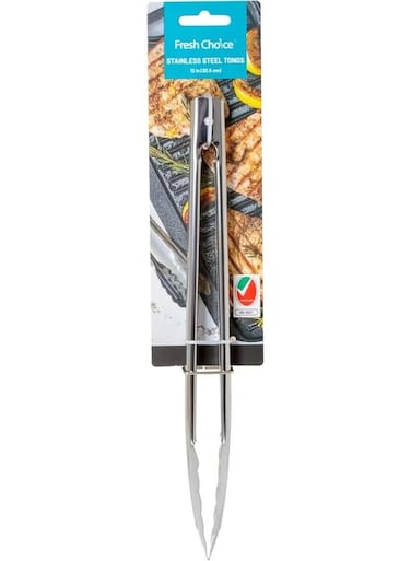 Choice Stainless Steel Tongs 12 Inch 30.7 cm Cooking Serving BBQ Silver