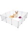 DAYONG Pet Playpen,12 Panels Portable Metal DIY Small Animal Crate,Exercise Playpen, Tent, Fence, Yard Fence,Cage and Playpen for Indoor Outdoor (White-12)