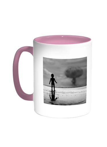 The Consequences Of Wars Printed Coffee Mug Pink/White