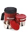 Bliss Lunch Box, 100% Leak Proof, 3 Stainless Steel Containers with BPA Free Airtight Lids (300 ml, 450 ml, 600 ml), Fabric Bag - Red
