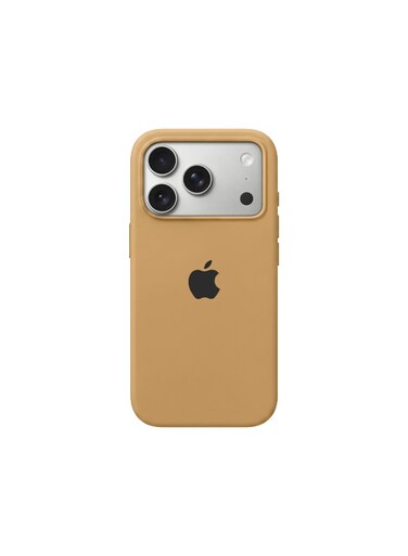 Mobcos iPhone 17 Pro Brown Elite Logo Premium Silicone Magnetic Wireless Charging Case for iPhone   Silky Soft Touch   Military-Grade Shockproof Protection   Strong Magnetic Compatibility   Luxury Slim Cover