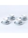 8-Piece Kiln Variable Glaze Process Round Linear Ceramic Coffee Cup And Saucer Set Blue 11x9x6.5cm