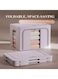 Light pink 100L Foldable Storage Box with Clear Windows - Polyester Fabric, Steel Frame Support, and Dual Zippers - Durable, Space-Saving Design with Handles for Easy Carrying