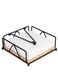 Napkin Holder for Table - Farmhouse Flat Metal Napkin Dispenser for Kitchen, Restaurants (Black-Square)