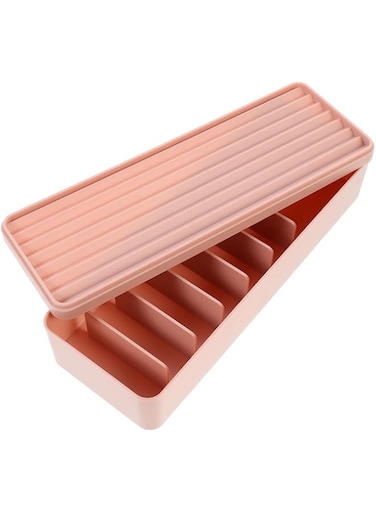 Oasisgalore Small Stand 1 Storage Box Multi- Functional Container Wire Case Compartmentalized Storage Pocket Desk Wire Organizer Cell Phone Desk Stand Desktop Cable Organizer Small Child Pink