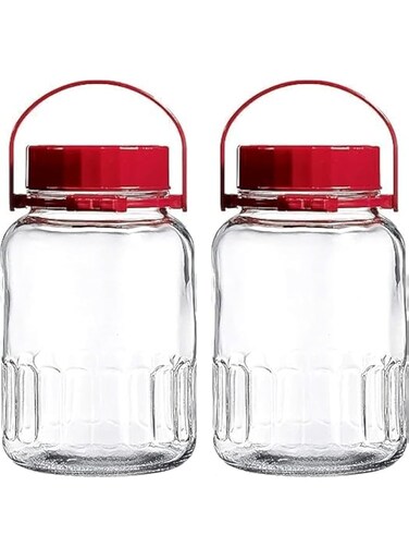 1 Gallon Glass Jar with Lid Wide Mouth Airtight Plastic Dry Food Storage Mason Jar Raw Milk Bottle Sun Tea Kombucha Kefir Water Storage
