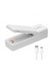 Mini Bag Sealer - 2 in 1 Portable Handheld Vacuum Heat Sealers And Cutter - Sealing Machine for Plastic Bags Storage Snack Cookies Freshness Kitchen Food (White)