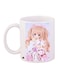 Printed Ceramic Coffee Mug White/Pink/Beige