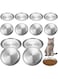 Domensi 12 Pieces Stainless Steel Whisker Friendly Cat Bowl Shallow Cat Food Dish 6.7 Inch Wet Feeding Bowls Flat Pet Dish Small Pet Plate for Kittens Ferrets Stray