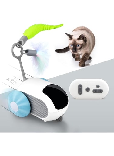 FDTY Automatic Moving Car Cat Toys Self Play Smart Mouse Toy with Turbo Tail for Bored Indoor Adult Cats Kittens