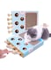 Cat Enrichment Toy - 3 in 1 Indoor Cat Toy Box Interactive, with Whack a Mole Game, Scratching Pad, Teaser Stick, Corrugated Cardboard Cat Scratcher - Interactive and Fun Toy for Smart Cats Train IQ