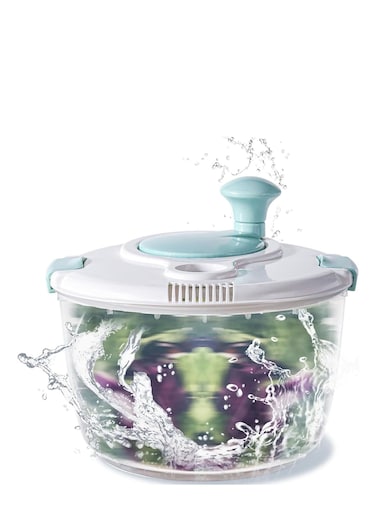 Salad Spinner,5L Vegetable Washer Dryer Drainer Strainer with Bowl &amp; Colander,Multi-Use Lettuce Spinner,Fruit Washer,Manual Salad Washer for Kitchen