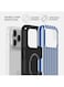 MOBCOS iPhone 17 Pro Max Blue Striped Premium Case Compatible with Hybrid Dual-Layer Hard Shell + Silicone Protection - Scratch-Resistant Shockproof Mobile Cover