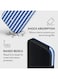 MOBCOS iPhone 17 Pro Max Blue Striped Premium Case Compatible with Hybrid Dual-Layer Hard Shell + Silicone Protection - Scratch-Resistant Shockproof Mobile Cover