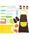 RISICULIS 14 Pieces toddler knife, Kids Knife Set Include Wood Kids Safe Knife, Plastic Toddler Knife, Cutting Board, Apron, Y Peeler, Crinkle Cutter, Kitchen Sleeves Covers, Gloves, Sandwich Cutter