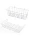 GBYAN Mesh Basket, Metal Wire Basket for Grid Wall, Straight Shelf, Flower Pot Display for Wire, Wall Grid Panel, Pack of 2 (White)