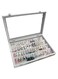 Beauenty Clear Lid Earrings Organizer Holder Velvet Jewelry Tray Display Showcase Storage 32 Pairs Earring Box Case Lockable Earrings Box