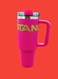 Reverb Original 40oz Insulated Stainless Steel Travel Mug &acirc;&euro;&ldquo; Spacious Tumbler with Reusable Straw and Spill-Proof Lid, Keeps Drinks Hot or Cold for Hours, Ideal for Travel, Office, Gym, and Daily Hydration in Hot Magenta