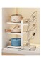 Rack, Kitchen Storage Rack, Multi-Tiered Household Pot Rack for Sink, Cabinet-Mounted Multi-Tiered Pot Storage Rack, Multi-Tiered Countertop Pot Lid Rack, White