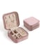 CASEGRACE Travel Jewelry Case, Plush Velvet Jewelry Box Small Jewelry Travel Organizer Display Rings Necklace Bracelet Earrings Storage Case for Women Girls, Pink