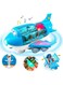 SGTT PRO Airplane Toys for Kids Bump and Go Action Toddler Toy Plane with Led Flashing Lights and Sounds for Boys &amp; Girls 3 4 5 6 7 8 9 10 11 12 Years (BLUE)