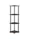 Furinno Turn-N-Tube 4-Tier Corner Display Rack Multipurpose Shelving Unit, Dark Brown Grain/Black